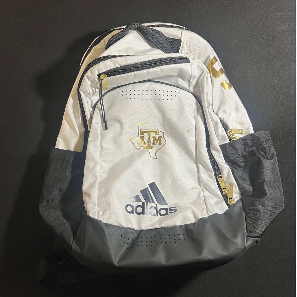 Adidas Texas A&M Aggies Player Issued Backpack White Gold #5 Hassan Diarra